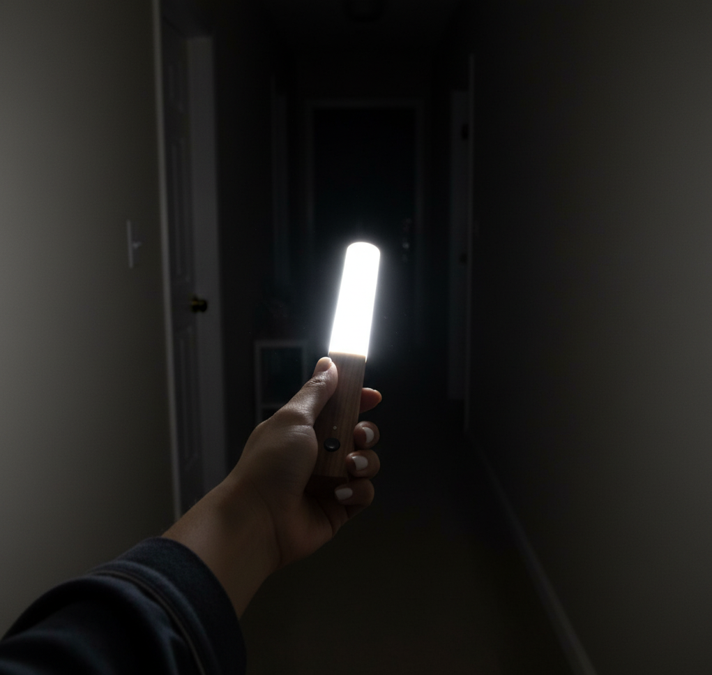 Rechargeable Magnetic Wooden LED Night Light – Portable Ambient Lamp