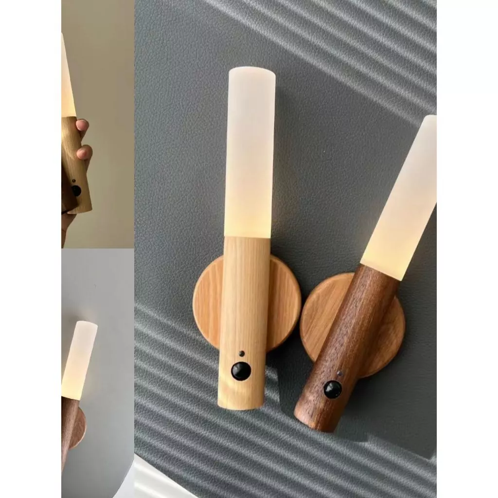Rechargeable Magnetic Wooden LED Night Light – Portable Ambient Lamp