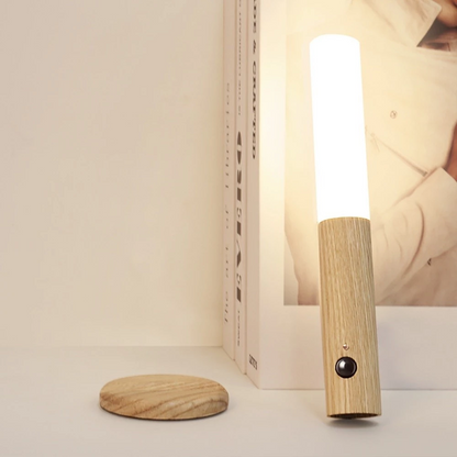 Rechargeable Magnetic Wooden LED Night Light – Portable Ambient Lamp