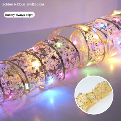 Magical Ribbon LED Lights – Christmas Tree Fairy Garland (Battery Powered)